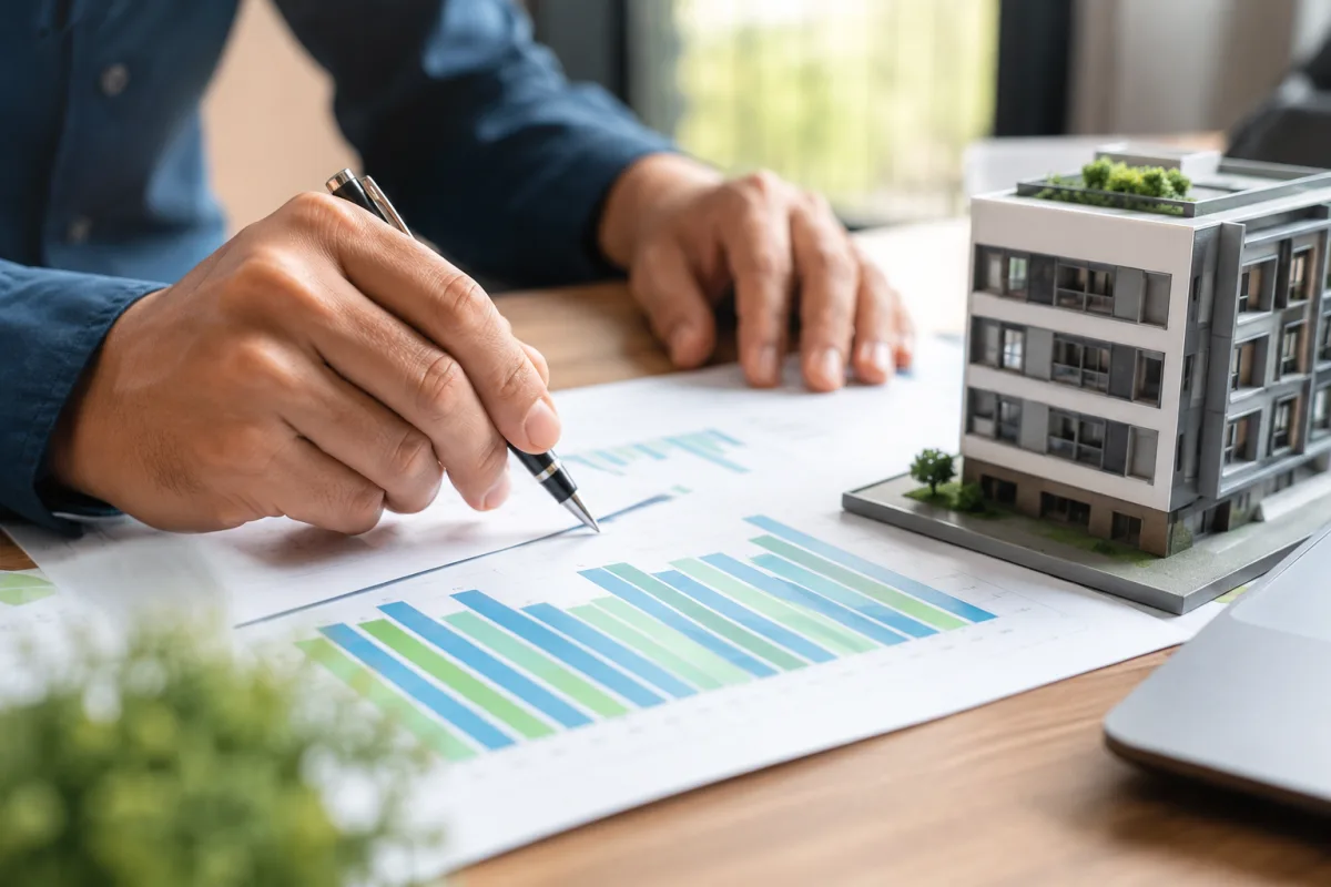 Décret tertiaire valeur absolue : comment faire le bon choix Gros plan sur un tableau de bord de suivi de consommation énergétique affiché sur un écran dans une salle technique de bâtiment tertiaire