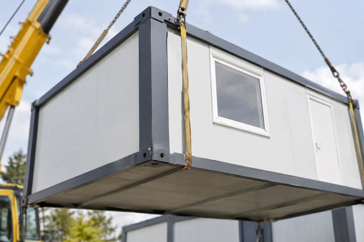 Bâtiment modulaire à louer : nos conseils pour faire le bon choix Gros plan sur les finitions d'assemblage et les fixations extérieures d'un module préfabriqué